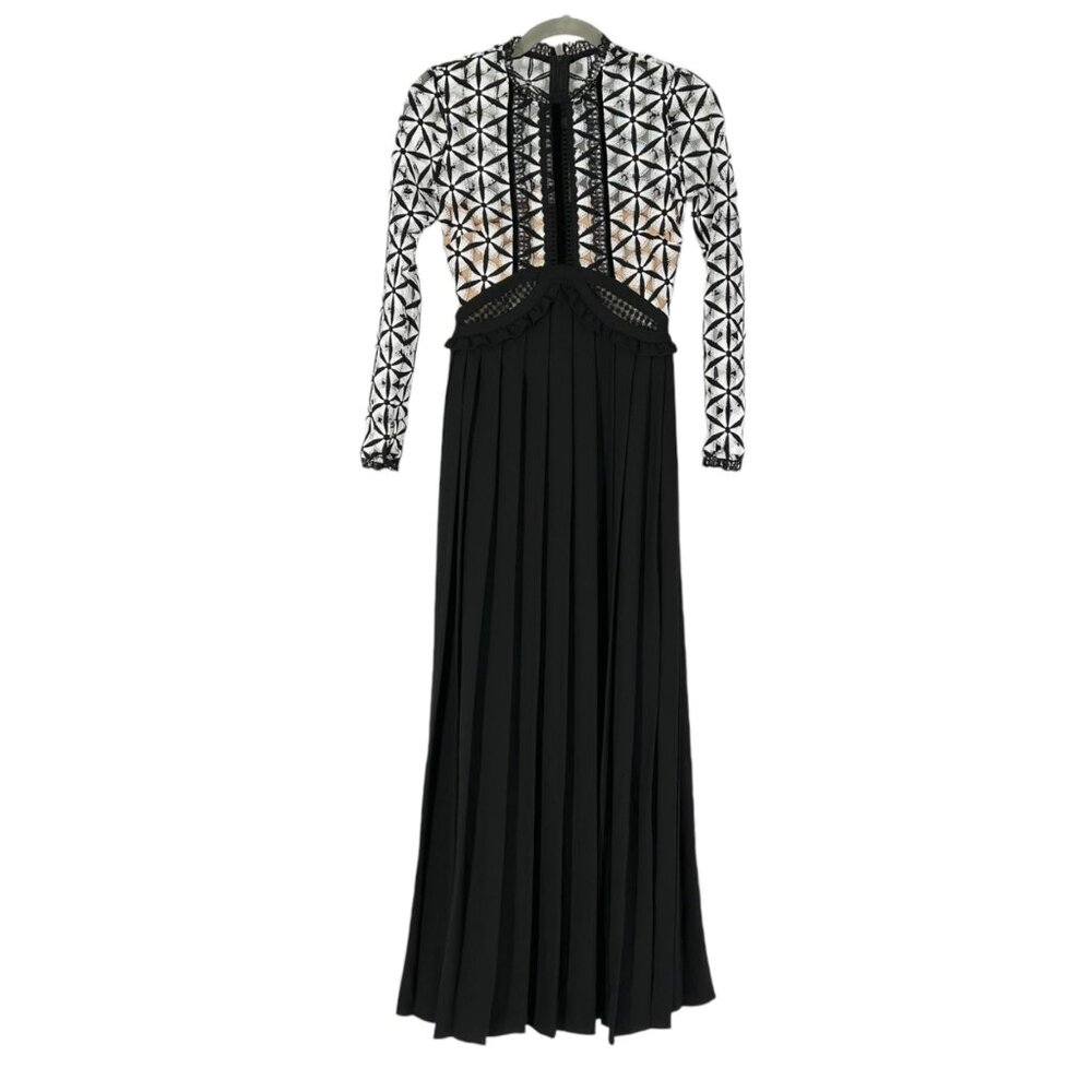 Self-Portrait Guipure Long Sleeve Lace Maxi Dress - Picture 2 of 9